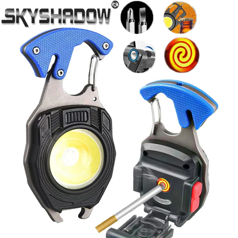 Mini LED Working Light Pocket Flashlight & Lighter-Metal Cob Lighter-000074