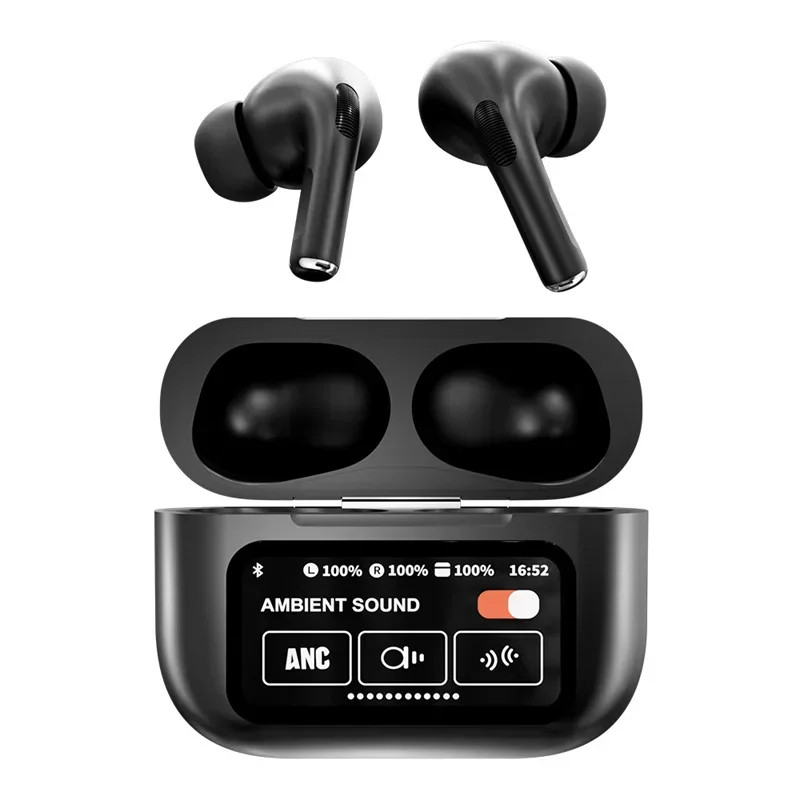 Black A9 Pro Wireless Bluetooth Headphones Original Earphone ANC Noise Reduction Headset LED Touch Screen Earbuds-000039