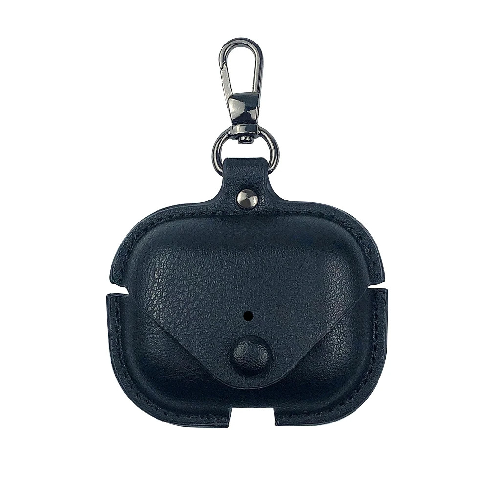 Luxury PU Leather Bluetooth Earphone Case Protective Cover for Airpods 1 2 3 Cases Charging Box with Hooks-000043