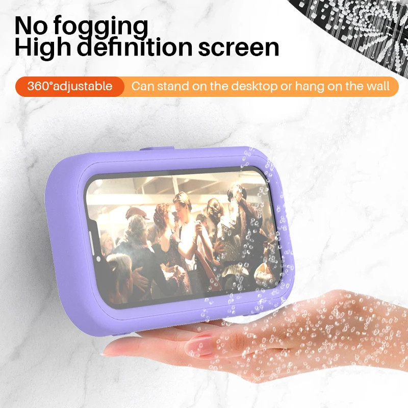 Waterproof Shower Phone Holder 360° Rotation Angle Adjustable Telescoping Wall Mount Phone Holder for Bathroom Kitchen Bracket Stand-000119