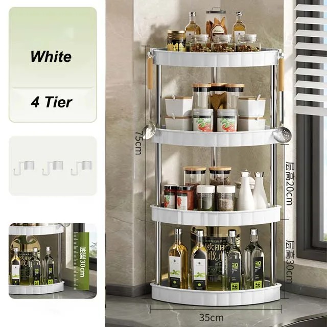 4 Layer Corner Trolly Rack Multifunctional Corner Storage Rack for Every Home _000745