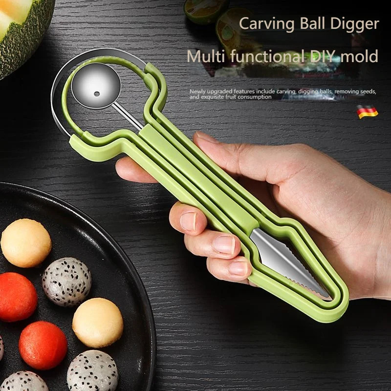 4 in 1 Fruit Carving Knife Cutter Fruit Platter Fruit Dig Pulp Separator Kitchen Home Tools-0944